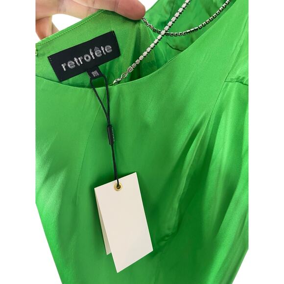 Retrofete Margot Maxi Silk Dress Rhinestone Statement Party Formal Gala Guest M - Picture 14 of 16